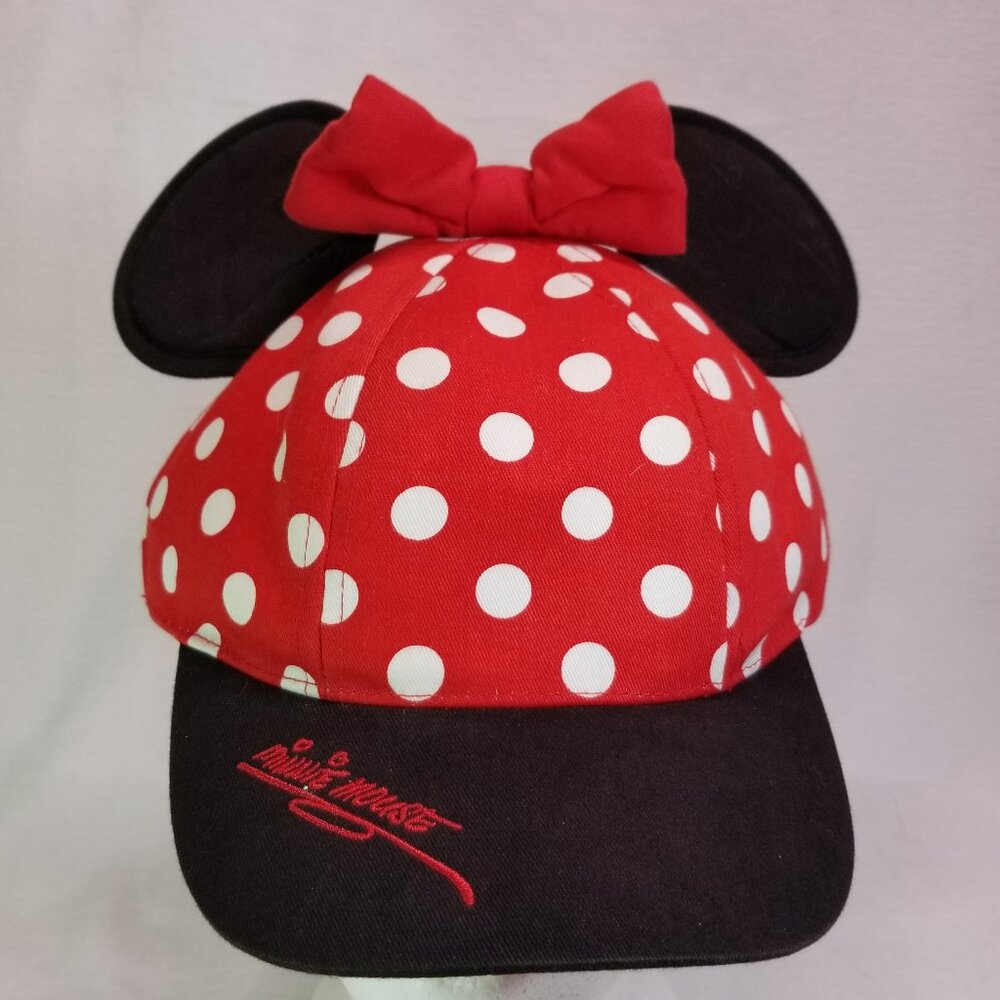 Disney Kid's Girl's Minnie Mouse Red & White Polka-Dot Baseball Cap